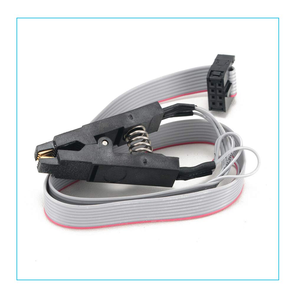 KOOBOOK CH341A USB Programmer Set with SOIC8 Test Clip, SPI Flash 1.8V Adapter & DIP8 Socket Converter - Black